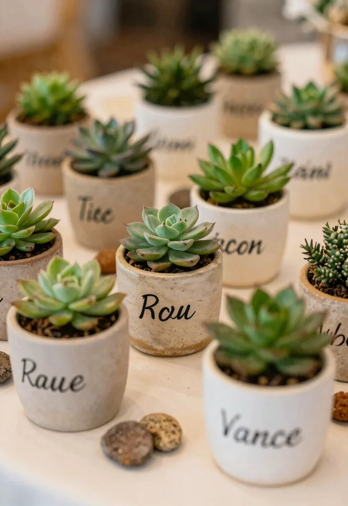10 Succulent Wedding Favor Ideas for Modern Eco Friendly Weddings 5. Personalized Succulent Pots 0