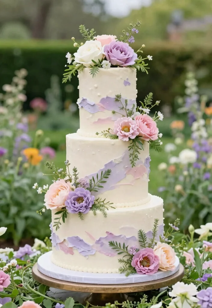 10 Three Tier Wedding Cake Ideas for Traditional Celebrations 60 10 Three Tier Wedding Cake Ideas for Traditional Celebrations 10. Garden Party Delight 0