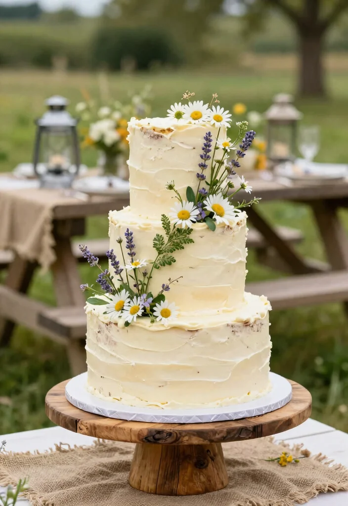 10 Three Tier Wedding Cake Ideas for Traditional Celebrations 2 10 Three Tier Wedding Cake Ideas for Traditional Celebrations 2. Rustic Charm with Wildflowers 0