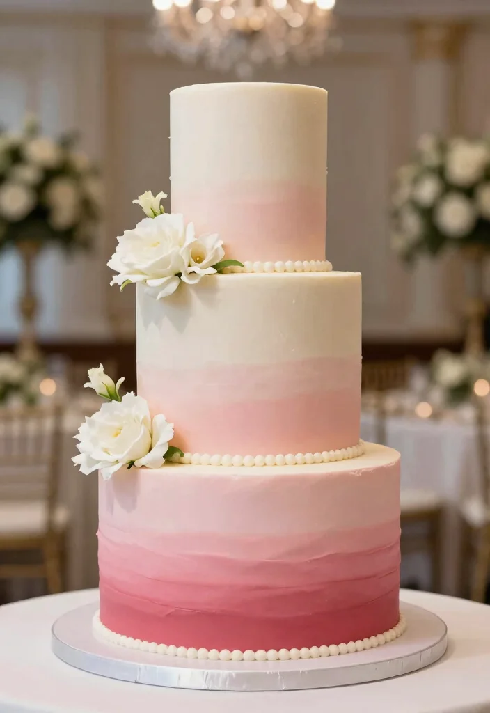 10 Three Tier Wedding Cake Ideas for Traditional Celebrations 27 10 Three Tier Wedding Cake Ideas for Traditional Celebrations 7. Elegant Ombre Effect 0