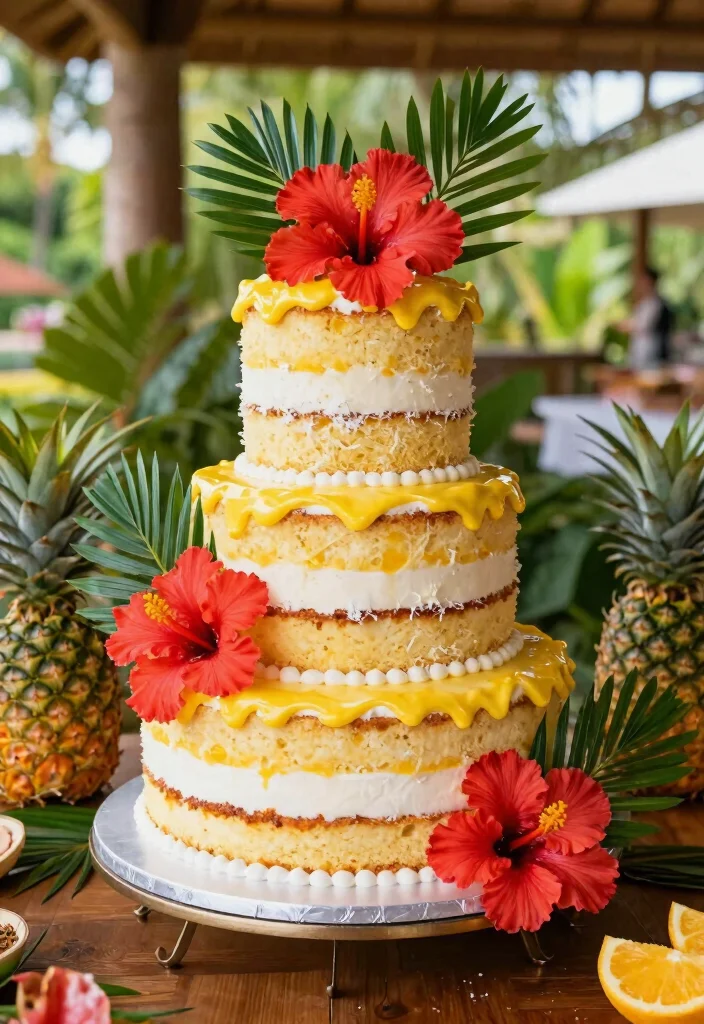 10 Three Tier Wedding Cake Ideas for Traditional Celebrations 38 10 Three Tier Wedding Cake Ideas for Traditional Celebrations 8. Tropical Paradise Theme 0