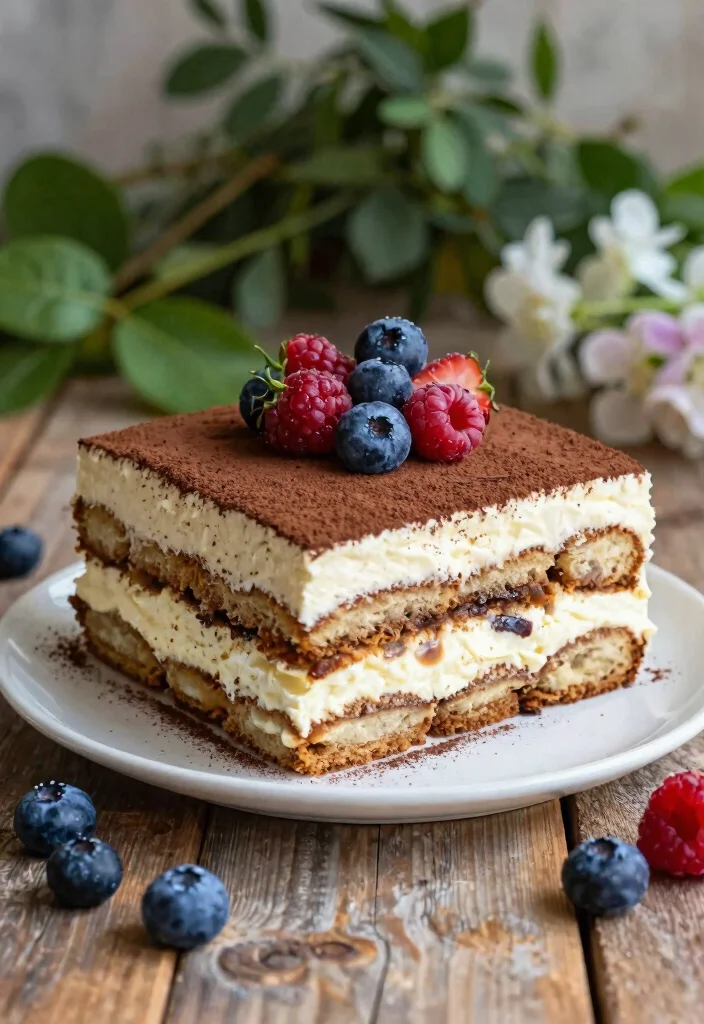10 Tiramisu Wedding Cake Ideas for Italian Dessert Lovers 4. Tiramisu Layer Cake with Berries 0