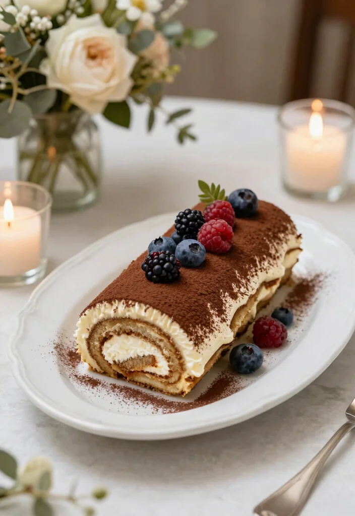 10 Tiramisu Wedding Cake Ideas for Italian Dessert Lovers 7. Tiramisu Roulade 0