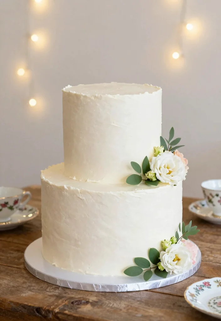 10 Two Tier Wedding Cake Ideas That Look Balanced and Elegant 1 10 Two Tier Wedding Cake Ideas That Look Balanced and Elegant 1. Simple White Buttercream 0