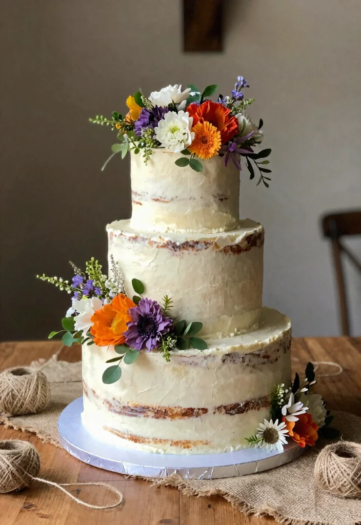 10 Two Tier Wedding Cake Ideas That Look Balanced and Elegant 35 10 Two Tier Wedding Cake Ideas That Look Balanced and Elegant 5. Rustic Charm with Flowers 0
