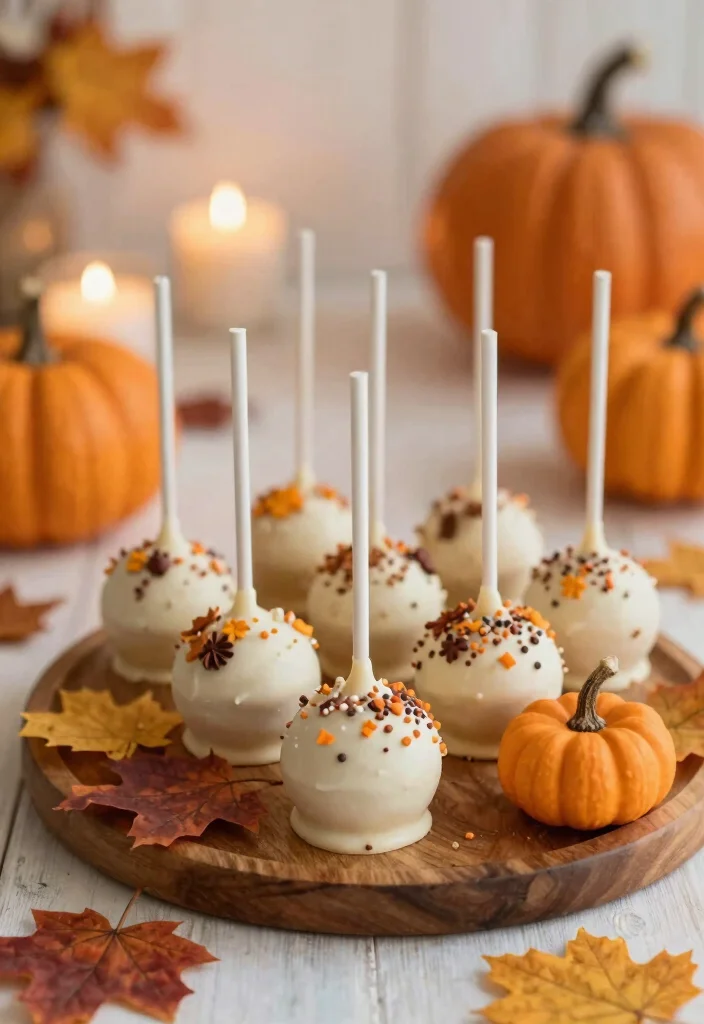 10 Wedding Cake Pop Ideas for Fun Wedding Desserts 10. Pumpkin Spice Cake Pops 0