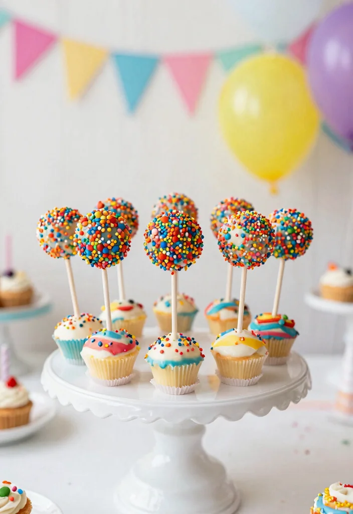10 Wedding Cake Pop Ideas for Fun Wedding Desserts 4. Funfetti Celebration Cake Pops 0