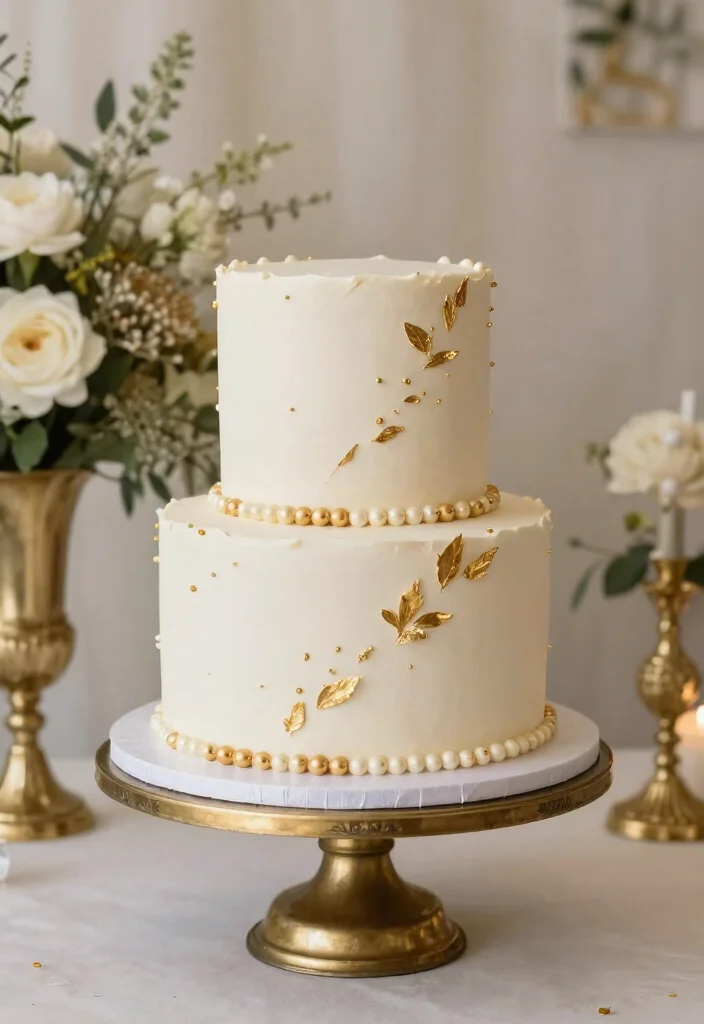 10 White and Gold Wedding Cake Ideas for Classic Elegance 1 10 White and Gold Wedding Cake Ideas for Classic Elegance 1. Classic Buttercream Elegance 0
