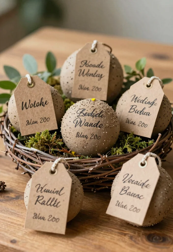 10 Winter Wedding Favor Ideas for Cozy Cold Season Weddings 1 10 Winter Wedding Favor Ideas for Cozy Cold Season Weddings 1. Personalized Seed Bombs 0