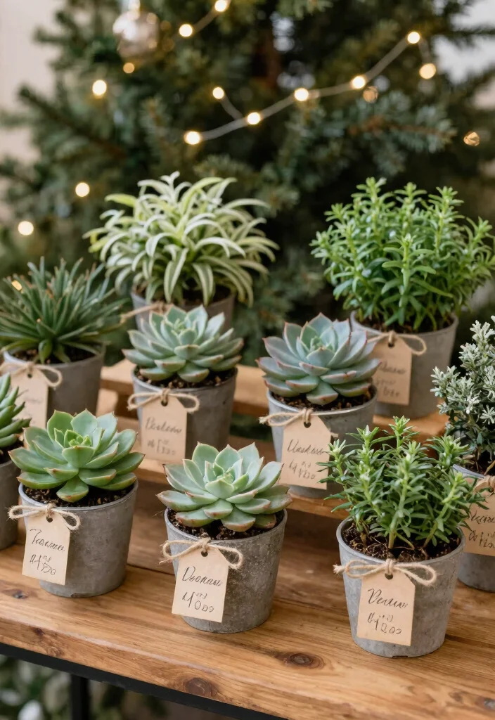 10 Winter Wedding Favor Ideas for Cozy Cold Season Weddings 24 10 Winter Wedding Favor Ideas for Cozy Cold Season Weddings 4. Potted Plants 0