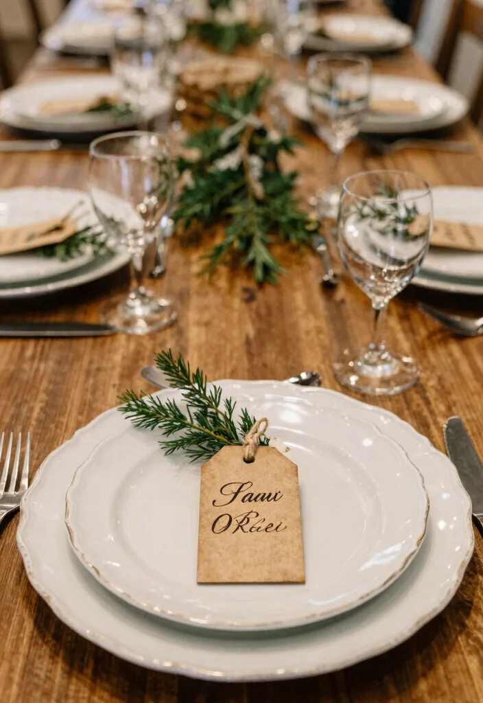 12 Barn Wedding Decoration Ideas for Rustic and Cozy Celebrations 10. Nature Inspired Place Settings 0