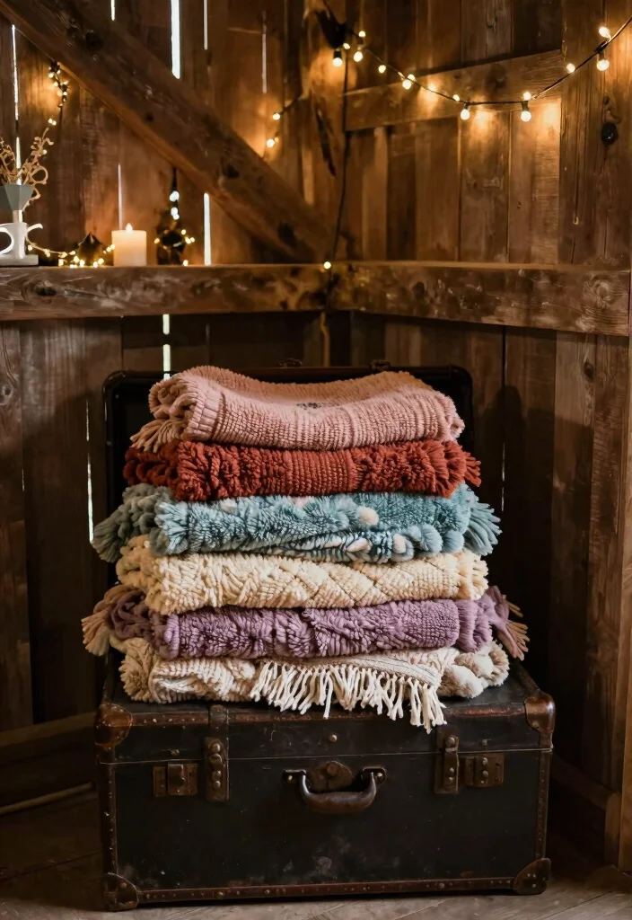 12 Barn Wedding Decoration Ideas for Rustic and Cozy Celebrations 12. Cozy Blankets for Guests 0