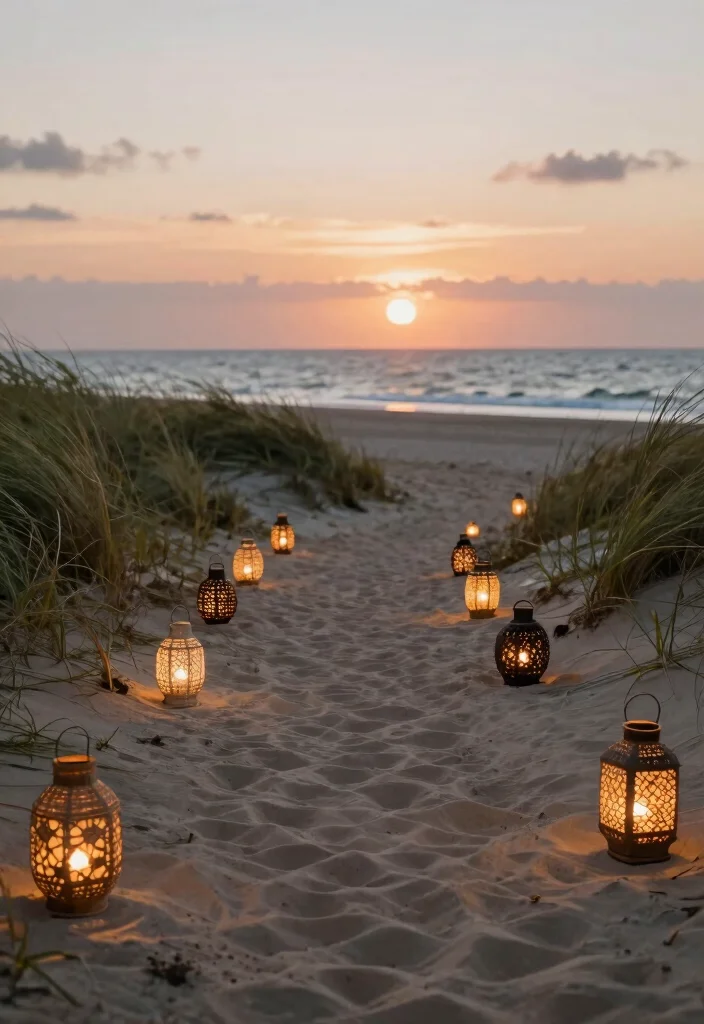 12 Beach Wedding Decoration Ideas for a Coastal Wedding Style 3. Eco Friendly Lanterns 0
