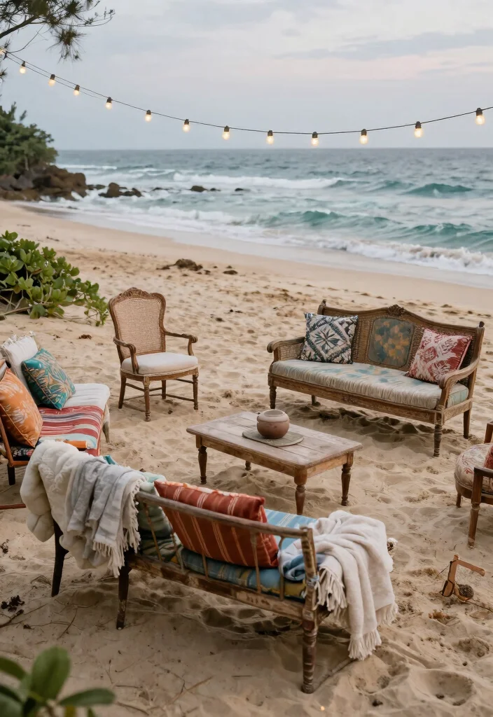 12 Beach Wedding Decoration Ideas for a Coastal Wedding Style 5. Upcycled Seating 0
