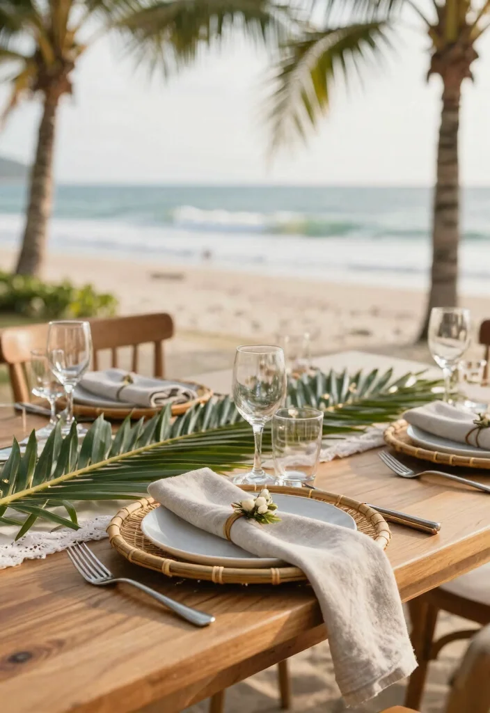 12 Beach Wedding Decoration Ideas for a Coastal Wedding Style 6. Eco Conscious Tableware 0