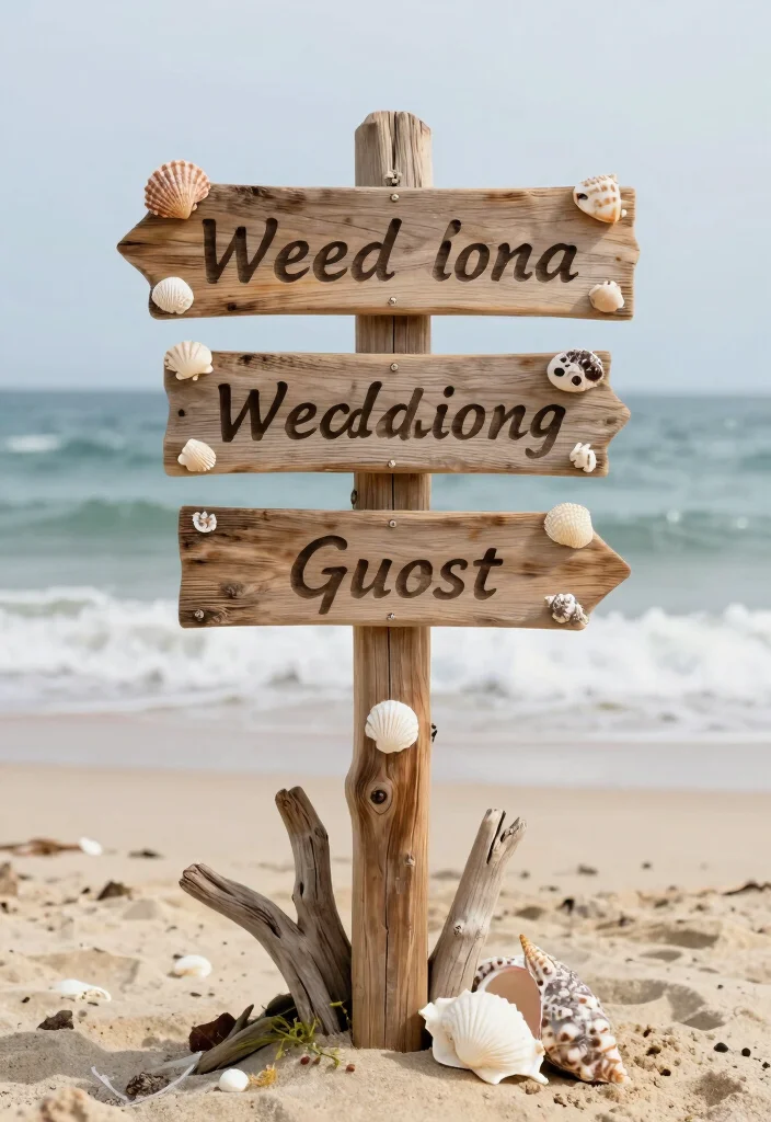 12 Beach Wedding Decoration Ideas for a Coastal Wedding Style 7. Ocean Inspired Signage 0