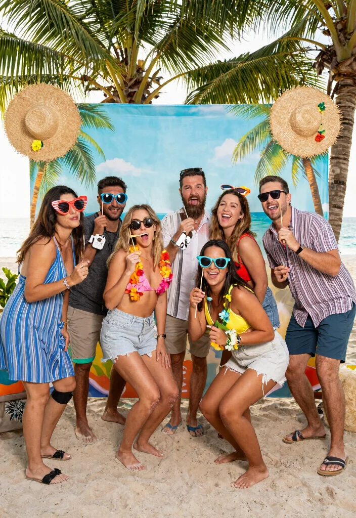 12 Beach Wedding Decoration Ideas for a Coastal Wedding Style 8. Beachy Photo Booth 0