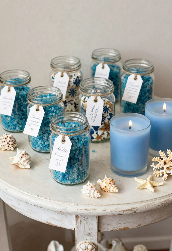 12 Blue Wedding Decoration Ideas for Soft and Elegant Themes 3. Blue Themed Wedding Favors 0