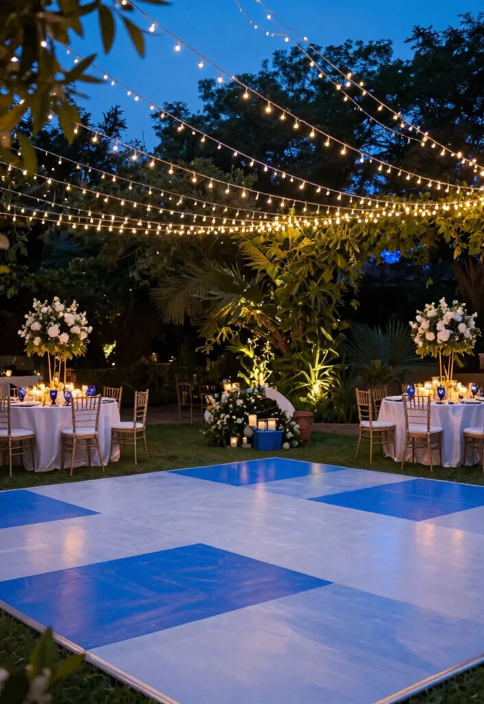 12 Blue Wedding Decoration Ideas for Soft and Elegant Themes 7. Blue Lighting Effects 0