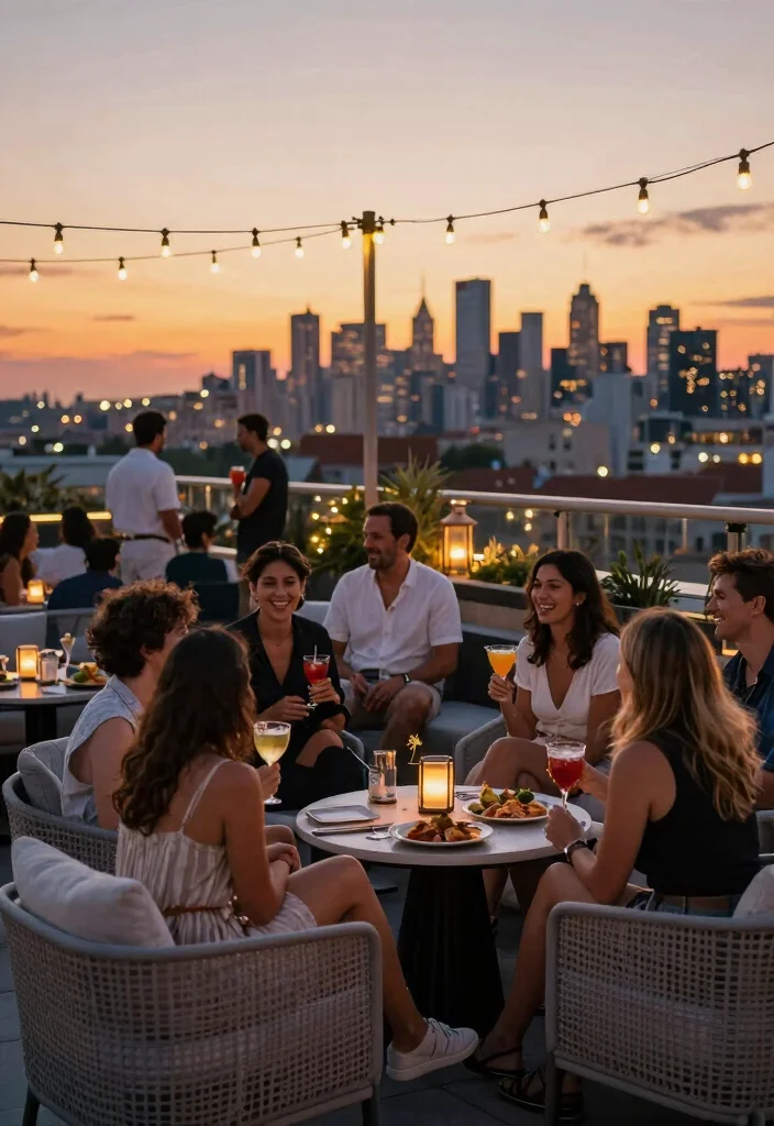 12 Casual Engagement Party Ideas That Feel Relaxed and Fun 11. Sunset Rooftop Gathering 0