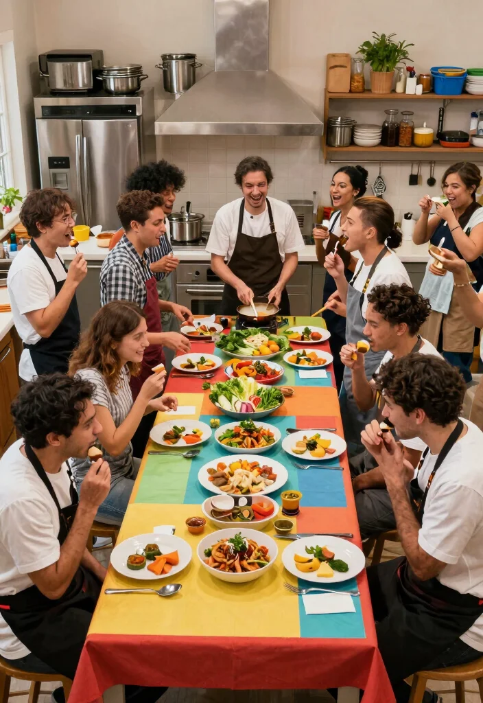 12 Casual Engagement Party Ideas That Feel Relaxed and Fun 8. Group Cooking Challenge 0