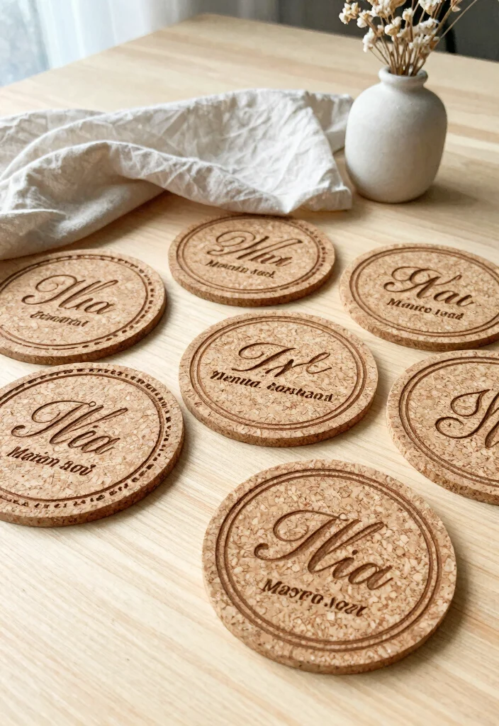 12 Cheap Wedding Favor Ideas That Still Feel Thoughtful 2. Personalized Coasters 0