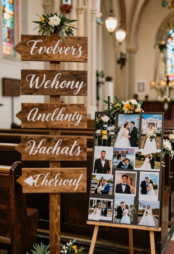 12 Church Wedding Decoration Ideas for Traditional Ceremonies 62 12 Church Wedding Decoration Ideas for Traditional Ceremonies 12. Personal Touches and Signage 0