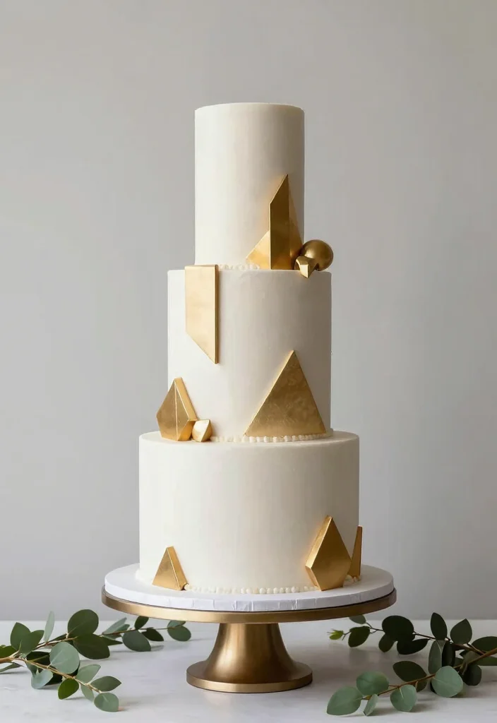12 Classic Wedding Cake Ideas That Never Go Out of Trend 7. Geometric Design Cake 0