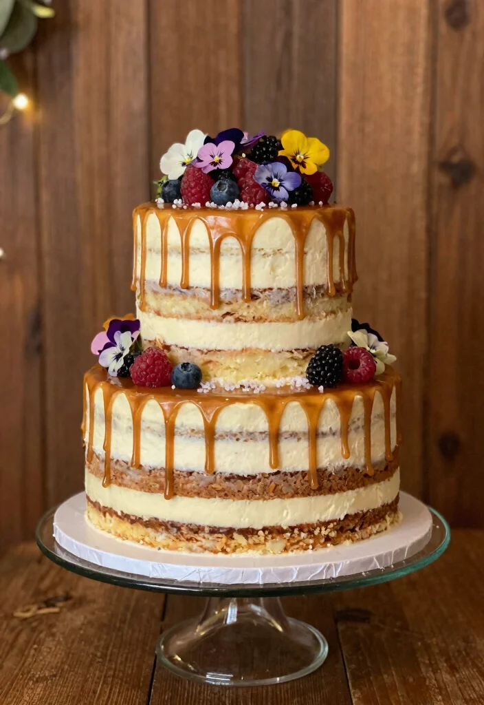 12 Classic Wedding Cake Ideas That Never Go Out of Trend 9. Caramel Drip Cake 0