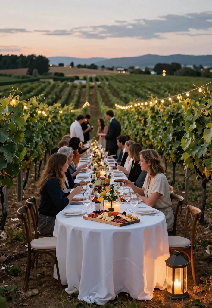 12 Classy Engagement Party Ideas for a Stylish Celebration 23 12 Classy Engagement Party Ideas for a Stylish Celebration 3. Romantic Vineyard Vibes 0