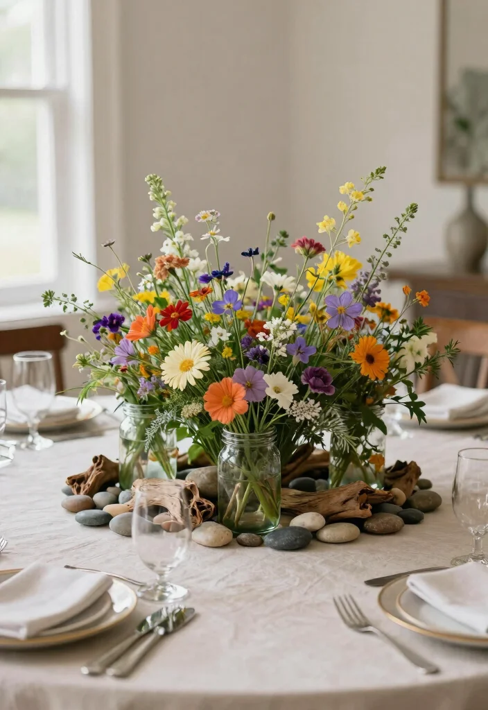 12 Eco Friendly Wedding Table Decoration Ideas for Round Tables 1. Nature Inspired Centerpieces 0