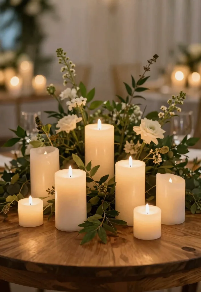 12 Eco Friendly Wedding Table Decoration Ideas for Round Tables 10. Candlelit Vibes with Eco Friendly Candles 0