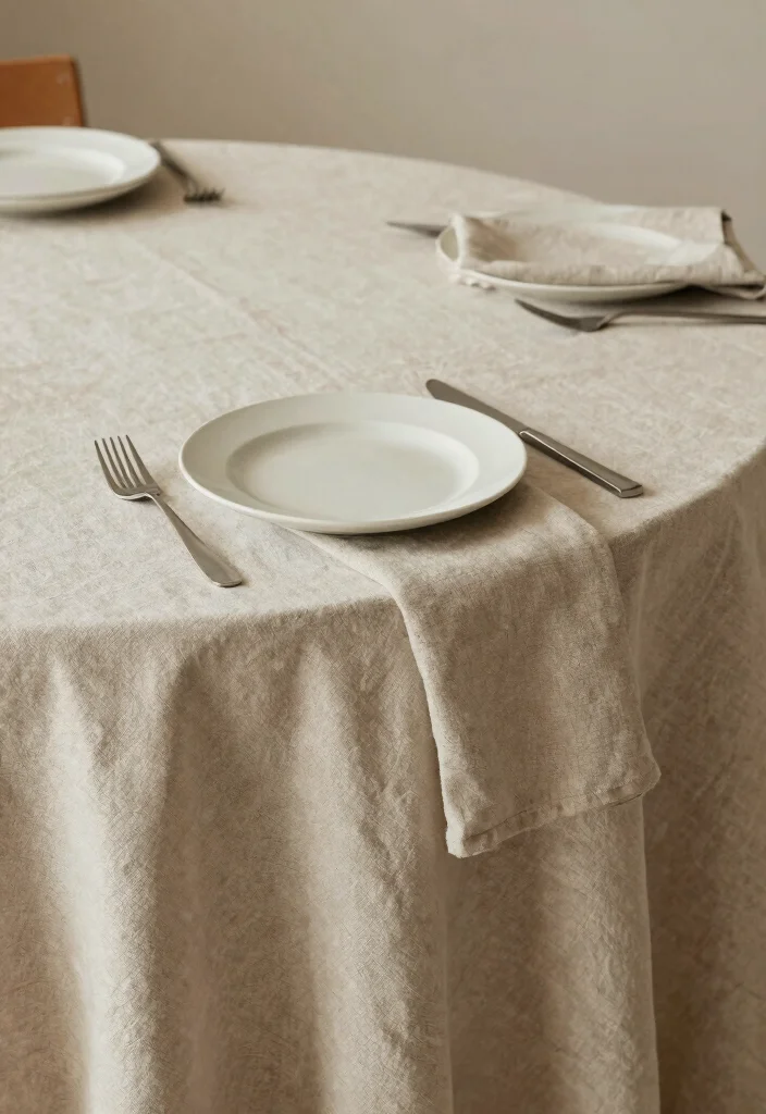 12 Eco Friendly Wedding Table Decoration Ideas for Round Tables 2. Reusable Fabric Tablecloths 0