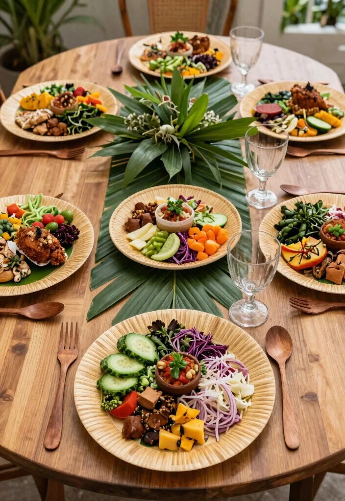 12 Eco Friendly Wedding Table Decoration Ideas for Round Tables 3. Biodegradable Plates and Utensils 0