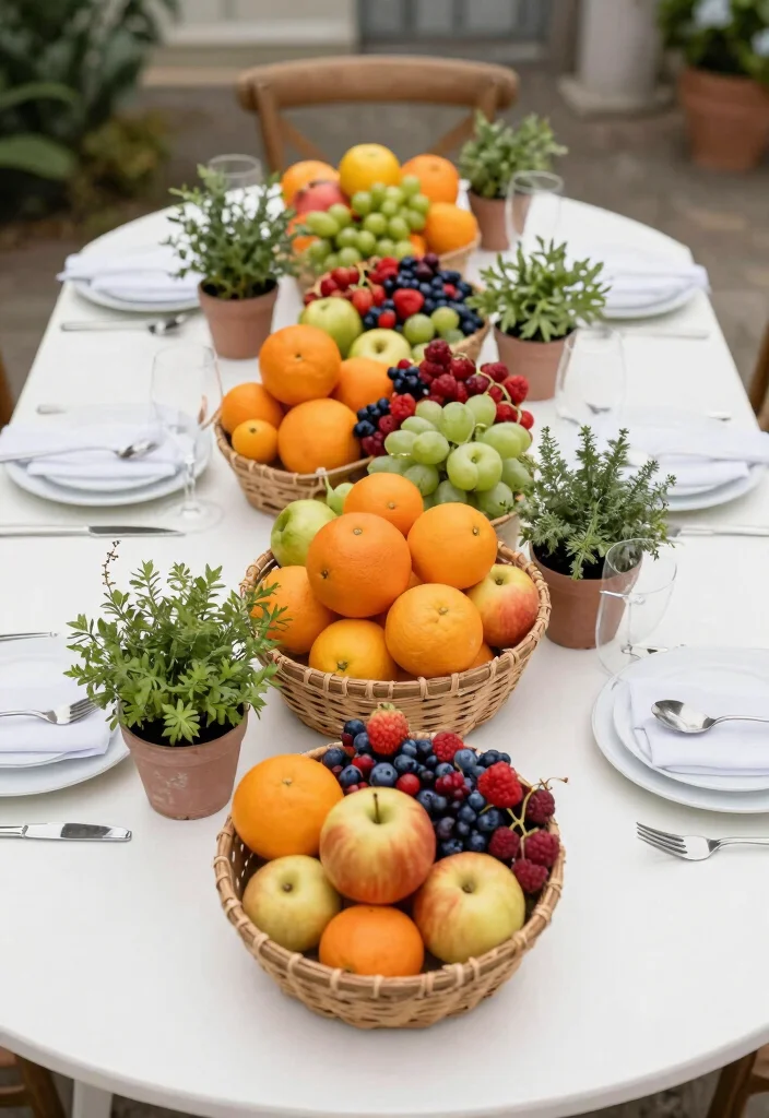 12 Eco Friendly Wedding Table Decoration Ideas for Round Tables 5. Edible Centerpieces 0