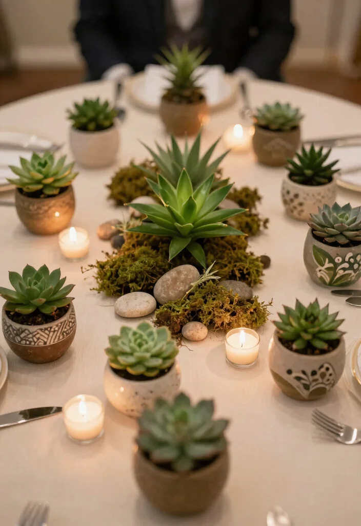12 Eco Friendly Wedding Table Decoration Ideas for Round Tables 6. Potted Plants as Favors 0