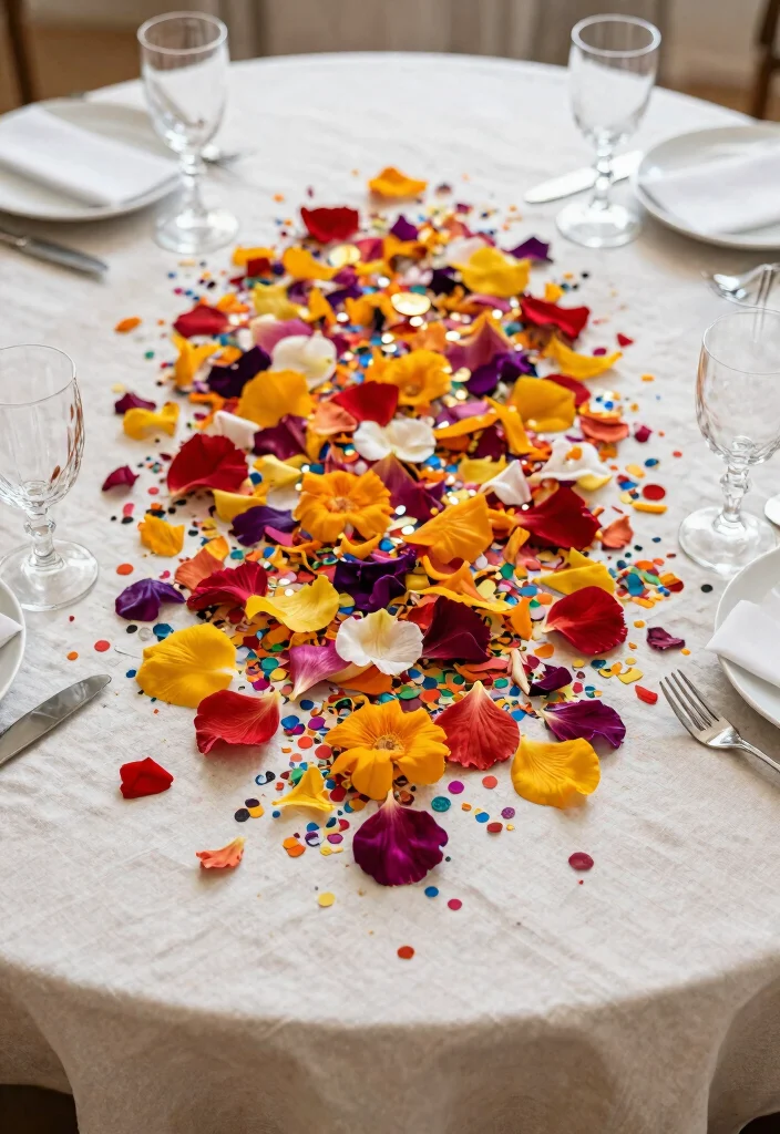 12 Eco Friendly Wedding Table Decoration Ideas for Round Tables 9. Biodegradable Confetti 0