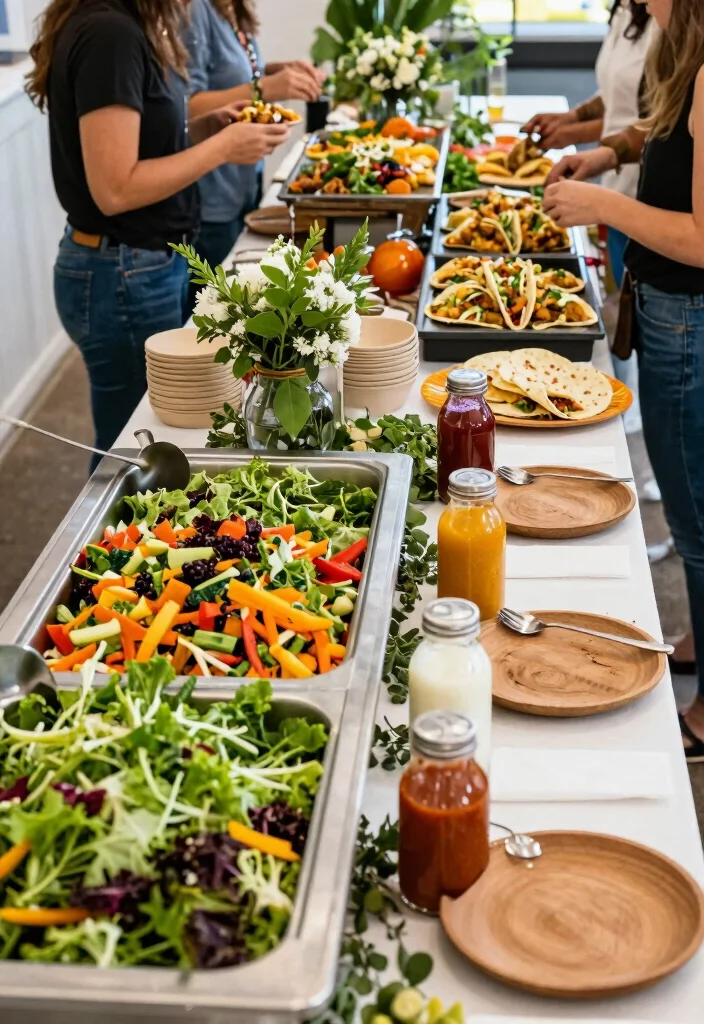 12 Engagement Party Aesthetic Ideas for a Pinterest Worthy Look 13 12 Engagement Party Aesthetic Ideas for a Pinterest Worthy Look 3. Sustainable Food Stations 0