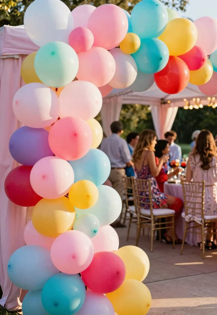 12 Engagement Party Backdrop Ideas for Picture Perfect Moments 4. Balloon Arch Extravaganza 0