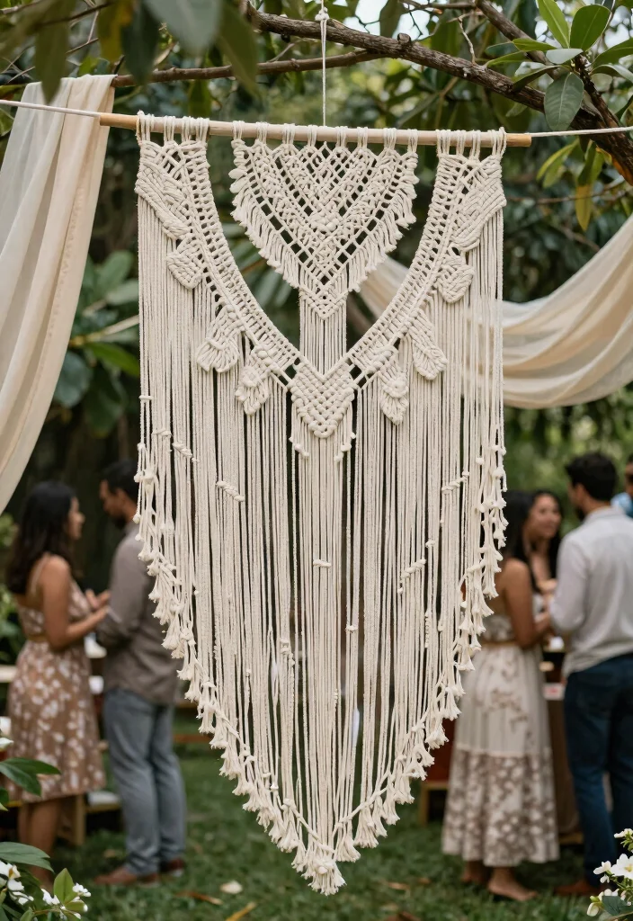 12 Engagement Party Backdrop Ideas for Picture Perfect Moments 6. Macram and Boho Chic 0