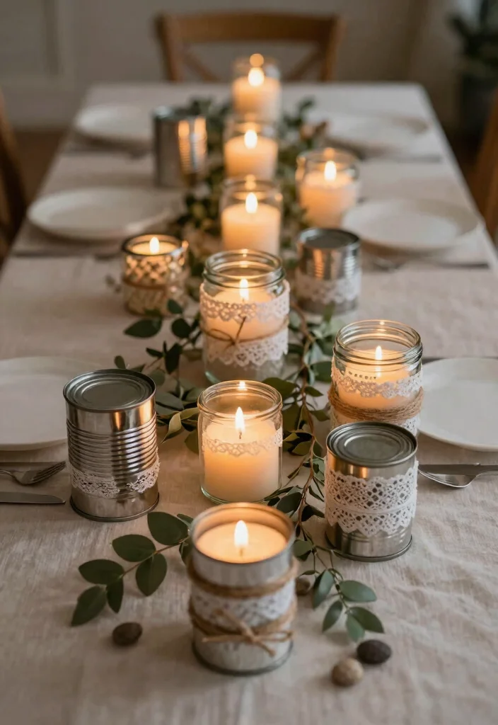 12 Engagement Party Centerpiece Ideas for Stylish Tables 24 12 Engagement Party Centerpiece Ideas for Stylish Tables 4. Upcycled Candle Holders 0