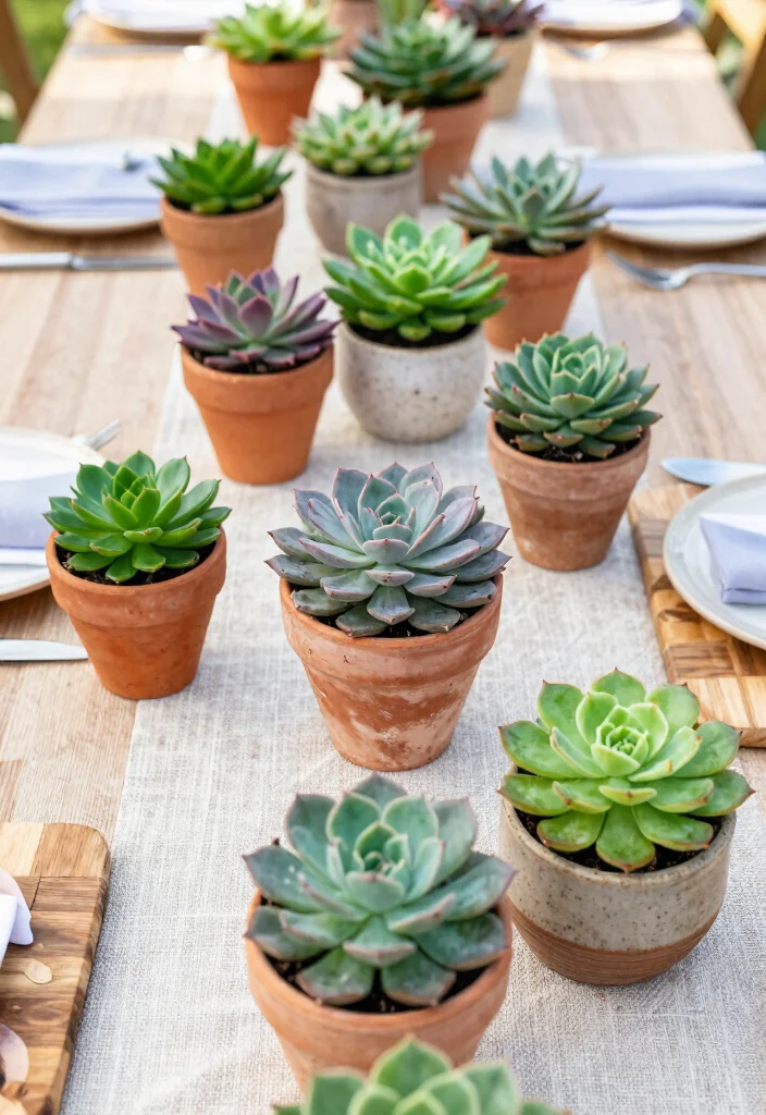 12 Engagement Party Centerpiece Ideas for Stylish Tables 25 12 Engagement Party Centerpiece Ideas for Stylish Tables 5. Potted Succulents 0