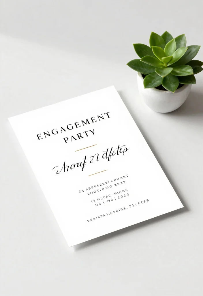 12 Engagement Party Invitation Ideas That Set the Tone Beautifully 13 12 Engagement Party Invitation Ideas That Set the Tone Beautifully 3. Minimalist Magic 0