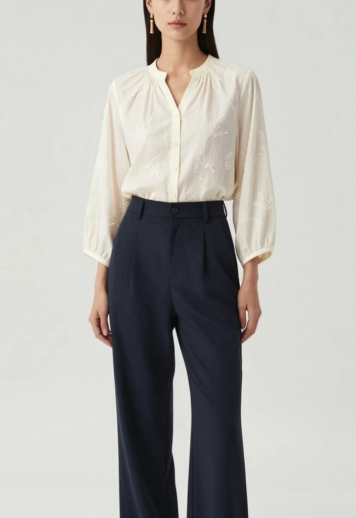 12 Engagement Party Outfit Ideas That Work for Any Celebration Style 24 12 Engagement Party Outfit Ideas That Work for Any Celebration Style 4. Tailored Trousers and Blouse 0