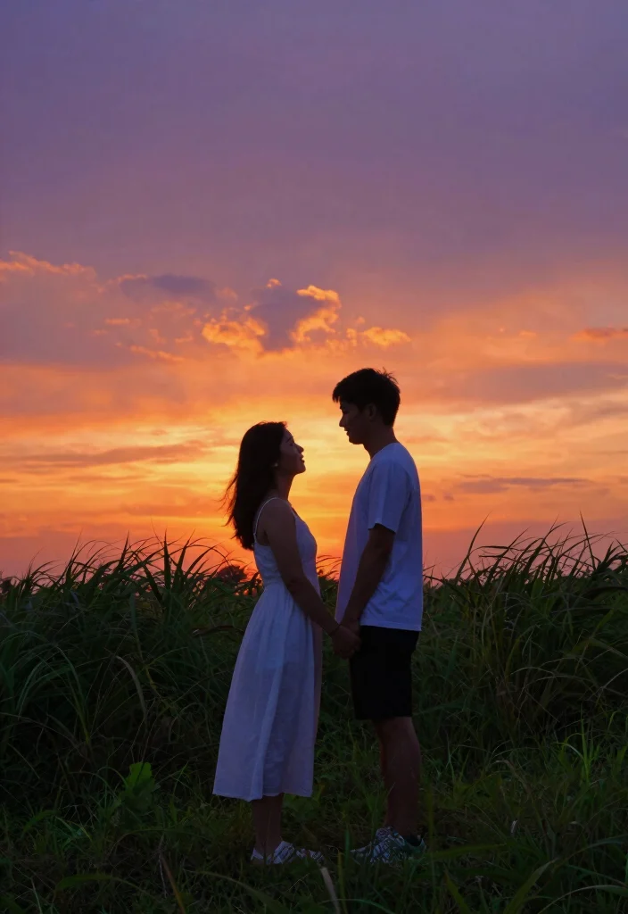 12 Engagement Party Photo Ideas to Capture the Celebration 1. Romantic Sunset Silhouettes 0
