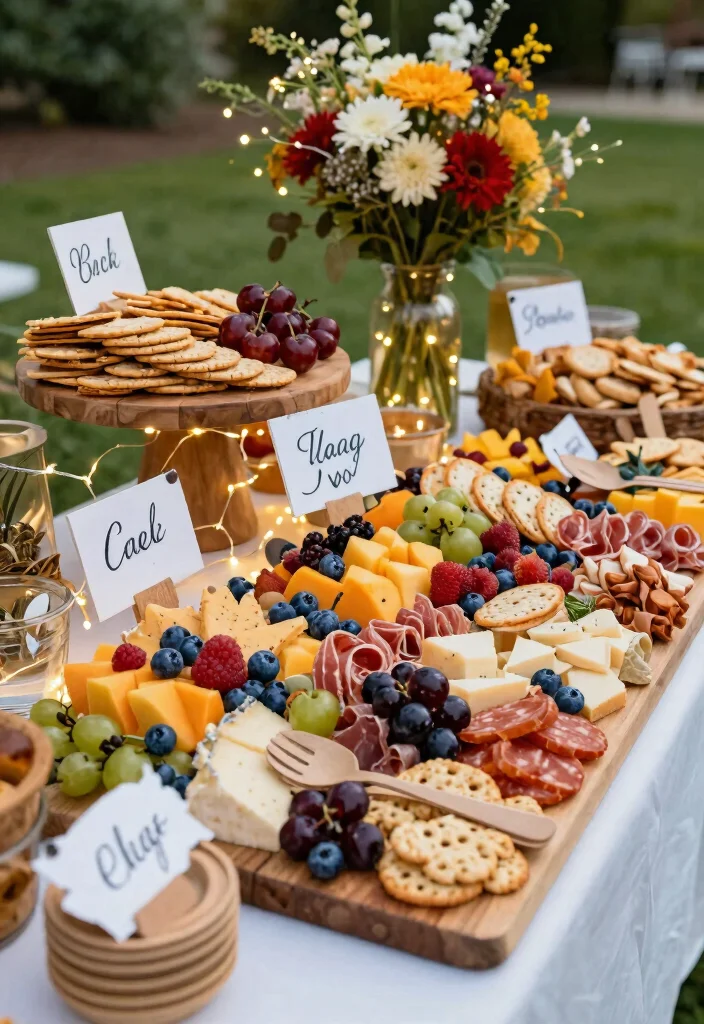 12 Engagement Party Table Decor Ideas That Feel Thoughtful 62 12 Engagement Party Table Decor Ideas That Feel Thoughtful 12. Themed Snack Stations 0