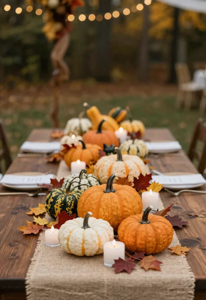 12 Fall Wedding Decoration Ideas Perfect for Autumn Ceremonies 5. Pumpkin Accents for a Festive Touch 0