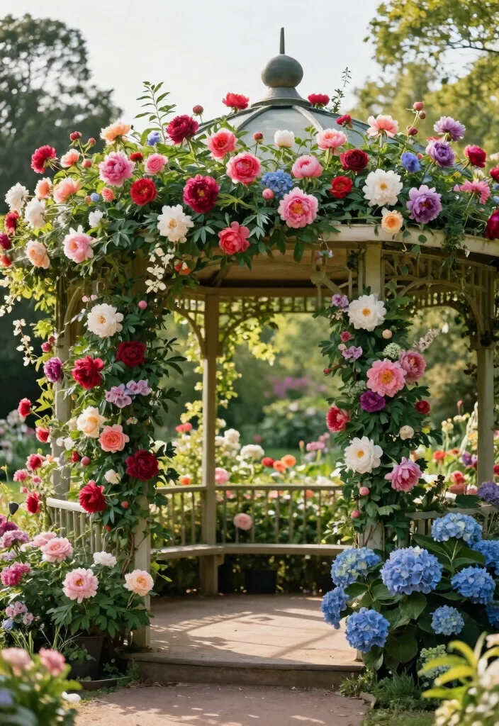 12 Gazebo Wedding Decoration Ideas for Outdoor Garden Weddings 1. Floral Overload 0