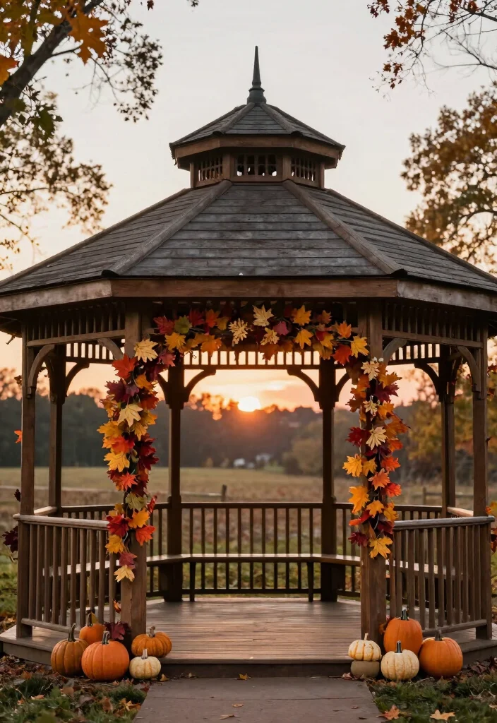 12 Gazebo Wedding Decoration Ideas for Outdoor Garden Weddings 11. Seasonal Decor 0