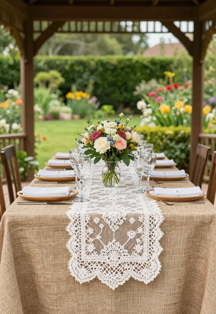 12 Gazebo Wedding Decoration Ideas for Outdoor Garden Weddings 12. Textured Table Settings 0